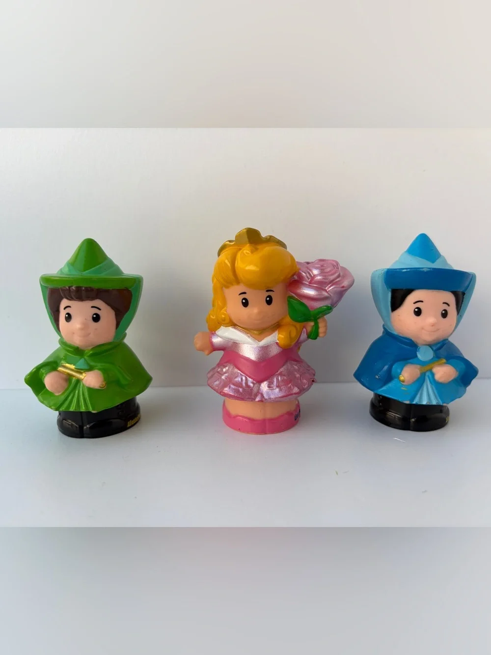 Little People Sleeping Beauty Aurora, Fairy Godmother Fauna & Merryweather Lot